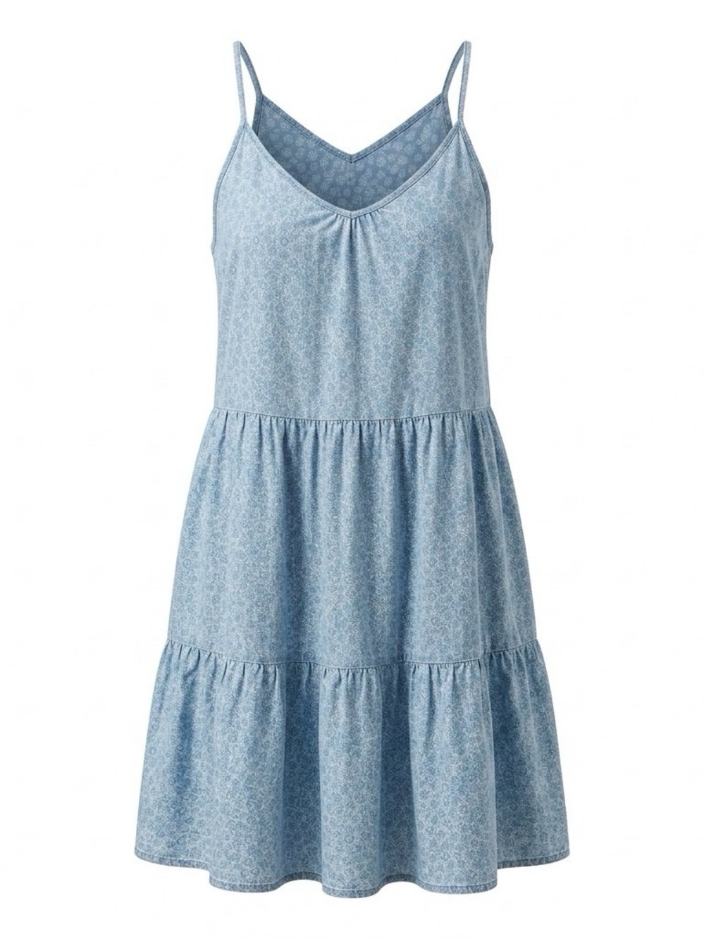 Thread & Supply Pale Blue Flowers Printed dress